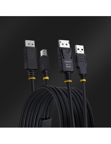StarTech.com Cavo KVM DisplayPort e USB 5Gbps da 1,8m, Cavo Combinato DP 1.2 4K 60Hz e USB-A 3.0 per Switch KVM