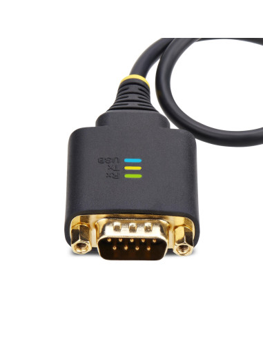 StarTech.com Cavo Adattatore USB a Seriale da 30 cm, Convertitore da USB-A a DB9 RS232 COM Retention con Dadi e Viti Intercambia