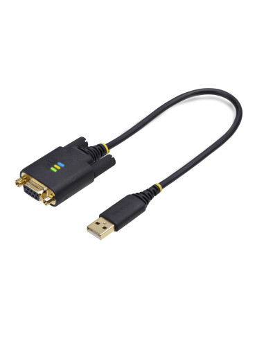 StarTech.com Cavo Adattatore USB a Seriale Null Modem da 30cm, Convertitore da USB-A a DB9 RS232 COM Retention con Dadi/Viti Int