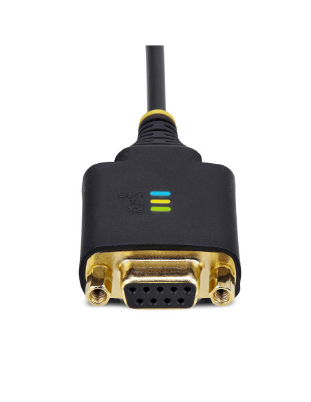 StarTech.com Cavo Adattatore USB a Seriale Null Modem da 30cm, Convertitore da USB-A a DB9 RS232 COM Retention con Dadi/Viti Int