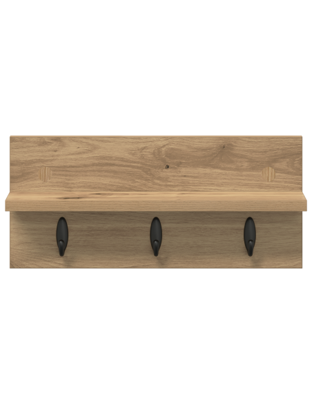Appendiabiti a muro rovere artigianale 40 x 10.5 x 18 cm
