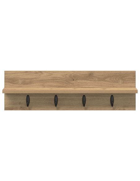 Appendiabiti a muro rovere artigianale 60 x 10.5 x 18 cm