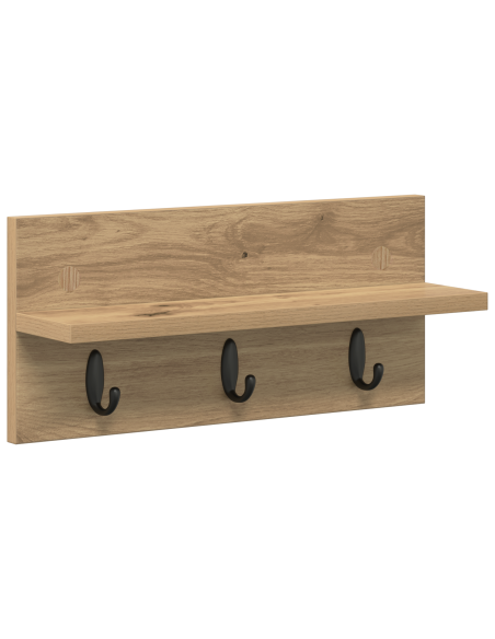 Appendiabiti a muro rovere artigianale 40 x 10.5 x 18 cm