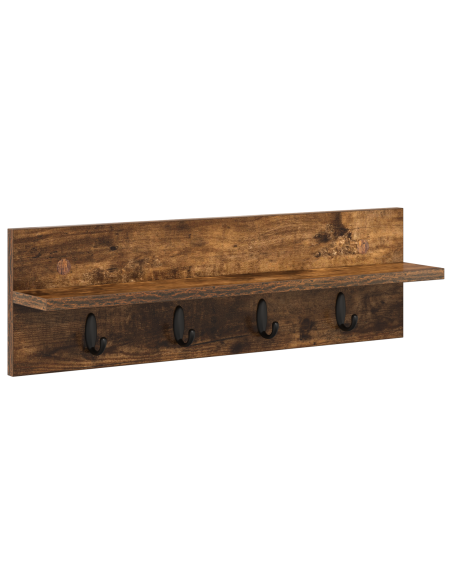Appendiabiti a muro Rovere fumo 60 x 10.5 x 18 cm