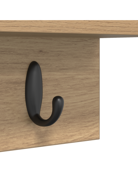 Appendiabiti a muro rovere artigianale 60 x 10.5 x 18 cm