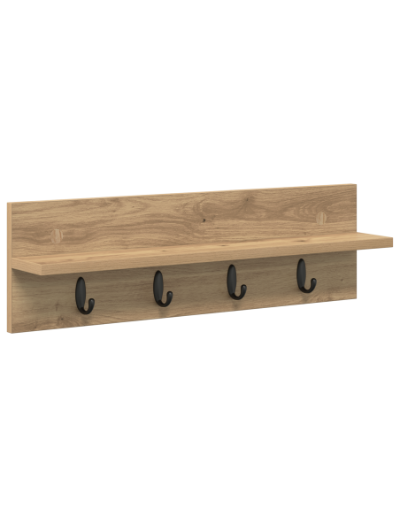 Appendiabiti a muro rovere artigianale 60 x 10.5 x 18 cm