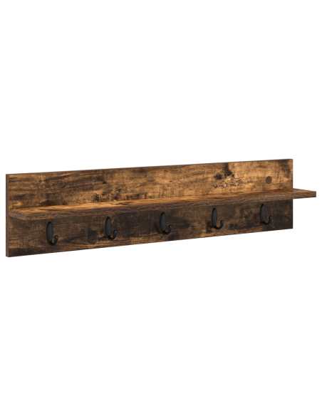 Appendiabiti a muro Rovere fumo 80 x 10.5 x 18 cm