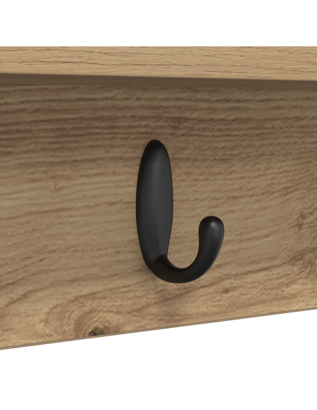 Appendiabiti a muro rovere artigianale 80 x 10.5 x 18 cm