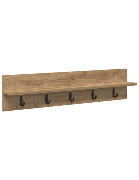 Appendiabiti a muro rovere artigianale 80 x 10.5 x 18 cm