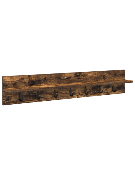 Appendiabiti a muro Rovere fumo 100 x 10.5 x 18 cm