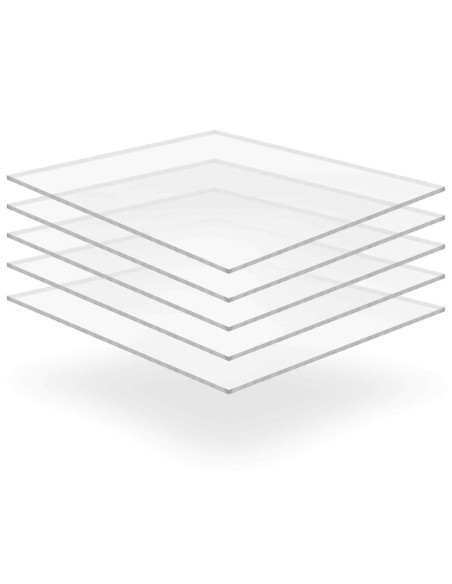 Fogli di Vetro Acrilico 5 pcs Trasparente 40 x 60 cm Acrilico