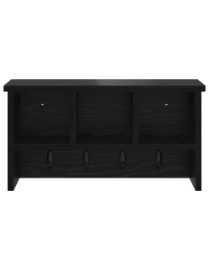 Appendiabiti a muro con lo scaffale Rovere nero 50 x 16 x 26 cm