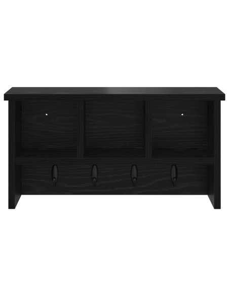 Appendiabiti a muro con lo scaffale Rovere nero 50 x 16 x 26 cm