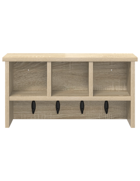 Appendiabiti a muro rovere sonoma 50 x 16 x 26 cm