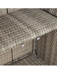 Armadio con lo scaffale Grigio chiaro 100 x 36 x 102 cm Rattan 2