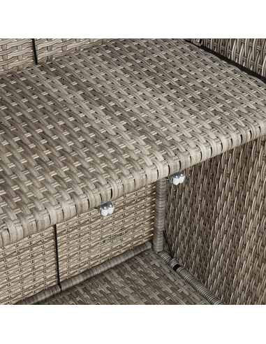 Armadio con lo scaffale Grigio chiaro 100 x 36 x 102 cm Rattan