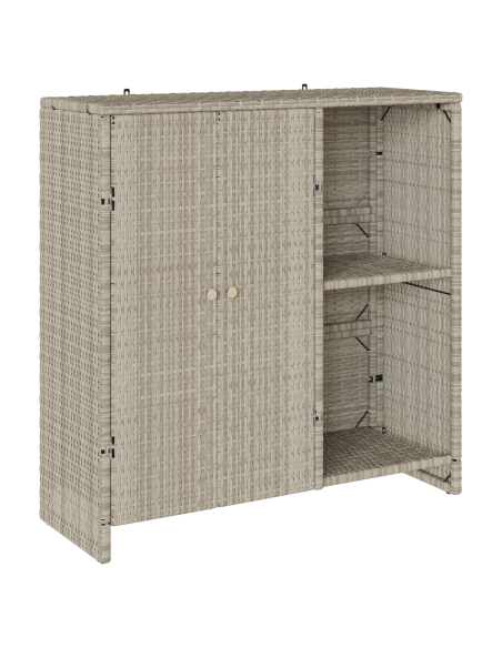 Armadio con archiviazione con porta Grigio chiaro 100 x 36 x 102cm Rattan