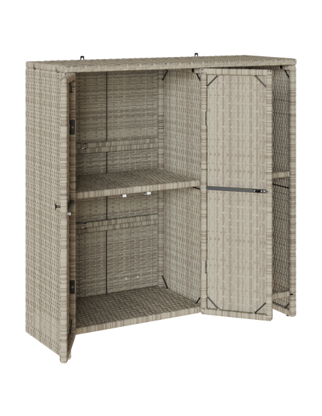 Armadio con lo scaffale Grigio chiaro 100 x 36 x 102 cm Rattan