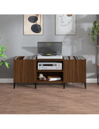 Mobile Porta Dischi Rovere Marrone 121x38x48 Legno Multistrato