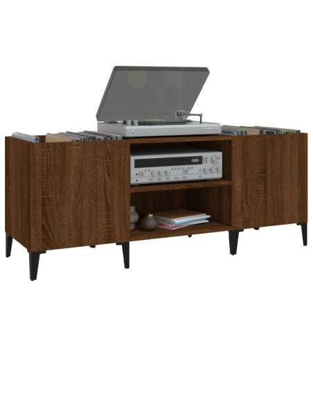 Mobile Porta Dischi Rovere Marrone 121x38x48 Legno Multistrato