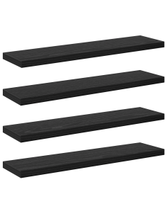 Scaffale 4 pcs Nero 40 x 10 x 1,5 cm Legno multistrato 2