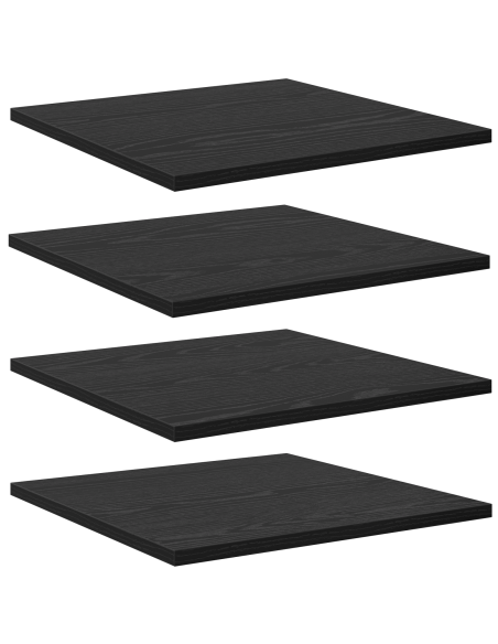 Pannelli per scaffali - 4 pezzi, Rovere Nero, 40x40x1.5 cm, in legno ingegnerizzato.