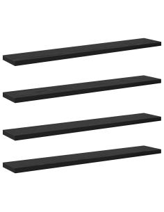 Scaffale 4 pcs Nero 60 x 10 x 1,5 cm Legno multistrato 2