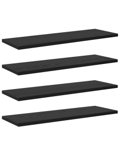 Scaffale 4 pcs Nero 60 x 20 x 1,5 cm Legno multistrato 2