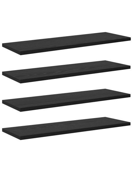 Mensole in rovere nero - Set di 4, misure 60x20x1,5 cm, fatte in legno ingegnerizzato resistente.
