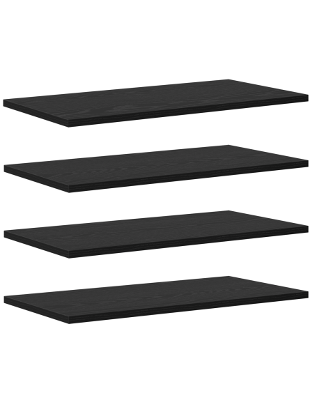 Pannelli Scaffale - Pacco da 4 in Rovere Nero, 60x30x1.5 cm, fatti in legno ingegnerizzato