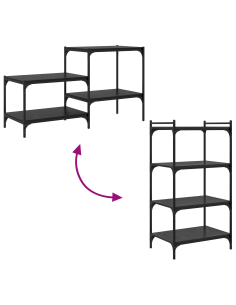 Scaffale 4 pcs Nero 60 x 40 x 1,5 cm Legno multistrato 2