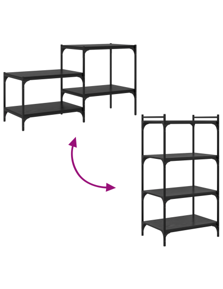 Scaffale 4 pcs Nero 60 x 40 x 1,5 cm Legno multistrato