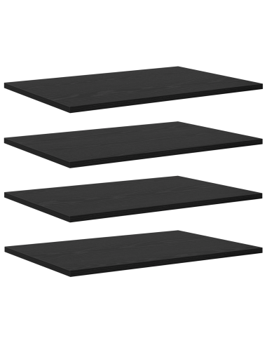 Scaffale 4 pcs Nero 60 x 40 x 1,5 cm Legno multistrato