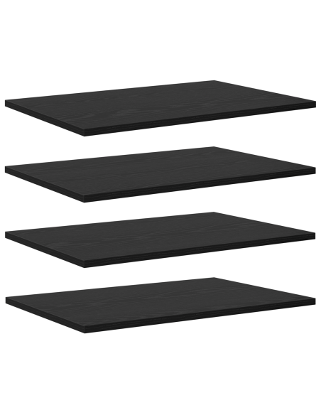 Scaffale 4 pcs Nero 60 x 40 x 1,5 cm Legno multistrato