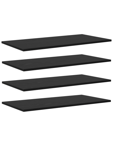 Scaffale 4 pcs Nero 80 x 40 x 1,5 cm Legno multistrato