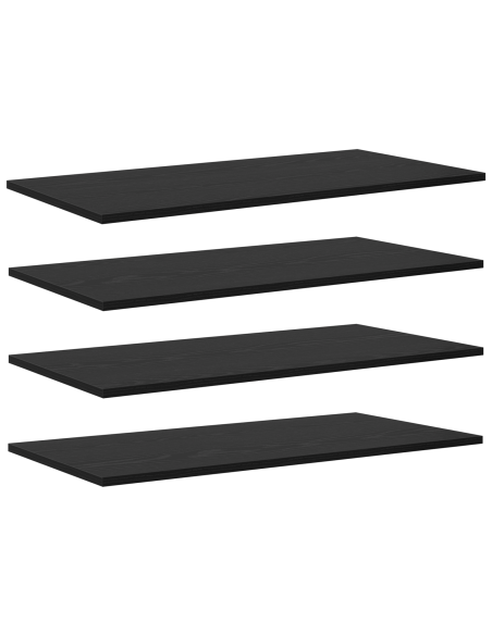 Scaffale 4 pcs Nero 80 x 40 x 1,5 cm Legno multistrato