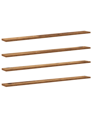 Scaffale 4 pcs Marrone 100 x 10 x 1,5 cm Legno multistrato