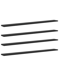 Scaffale 4 pcs Nero 100 x 10 x 1,5 cm Legno multistrato 2
