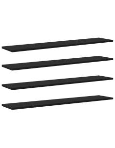 Scaffale 4 pcs Nero 100 x 20 x 1,5 cm Legno multistrato 2