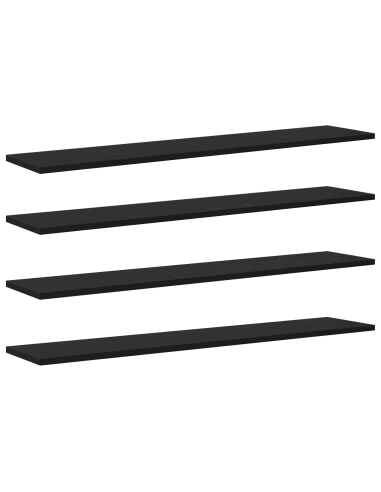 Scaffale 4 pcs Nero 100 x 20 x 1,5 cm Legno multistrato