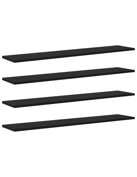 Scaffale 4 pcs Nero 100 x 20 x 1,5 cm Legno multistrato