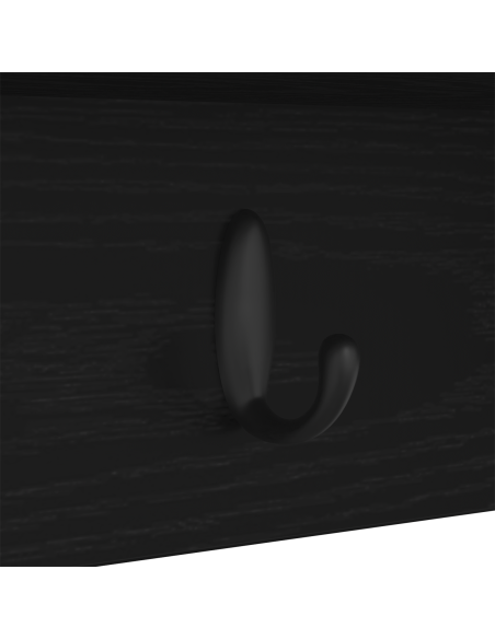 Appendiabiti a muro con lo scaffale Rovere nero 50 x 16 x 26 cm
