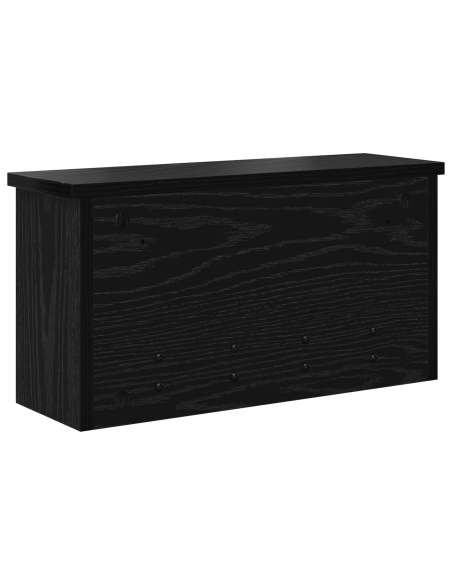 Appendiabiti a muro con lo scaffale Rovere nero 50 x 16 x 26 cm
