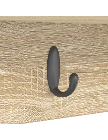 Appendiabiti a muro rovere sonoma 50 x 16 x 26 cm