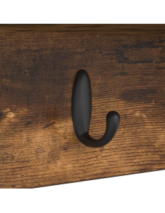 Appendiabiti a muro con lo scaffale Rovere fumo 50 x 16 x 26 cm 2