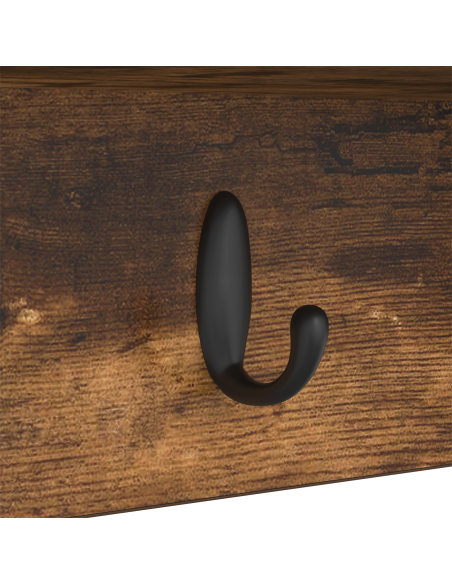 Appendiabiti a muro con lo scaffale Rovere fumo 50 x 16 x 26 cm