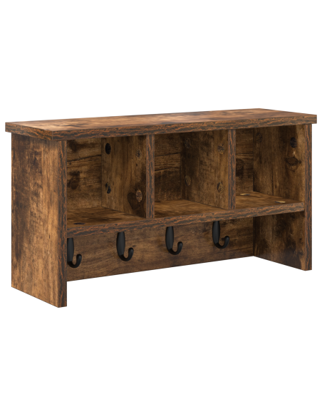Appendiabiti a muro con lo scaffale Rovere fumo 50 x 16 x 26 cm
