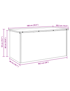 Scatola di Stoccaggio Esterno Ruggine 100 x 50,5 x 50 cm