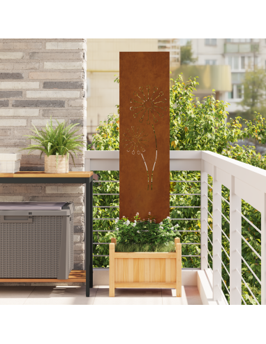 Schermo per privacy in giardino Traforo Ruggine 32 x 140 cm