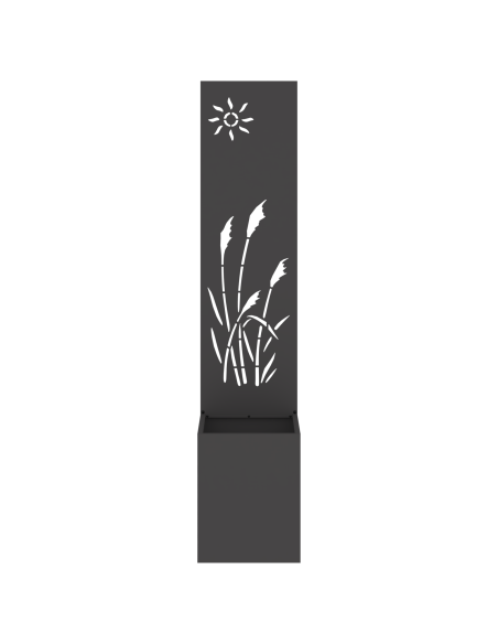 Vaso da Giardino con Pannello Decorativo Nero 32 x 140 cm